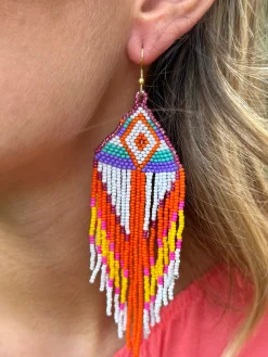 Pendientes etnicos bolitas Mori