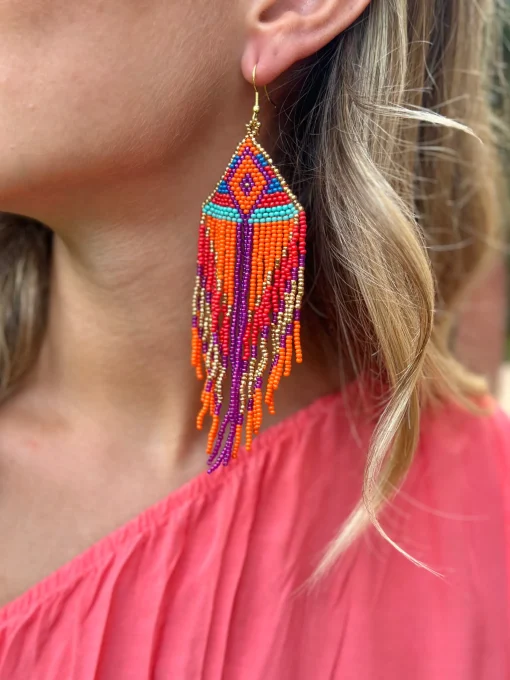 Pendientes etnicos bolitas Frui
