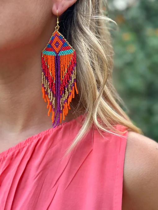 Pendientes etnicos bolitas Frui