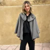 Poncho corto espigas gris