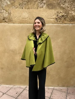 Poncho corto espigas pistacho