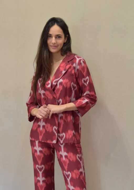 Traje estampado Emme Burdeos