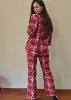 Traje estampado Emme Burdeos