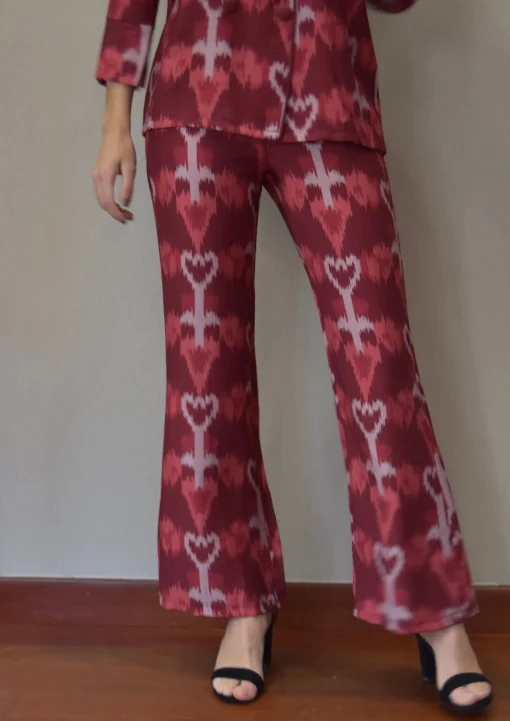 Traje estampado Emme Burdeos