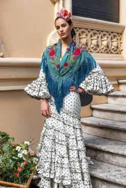 Traje Flamenca lunar Blanco