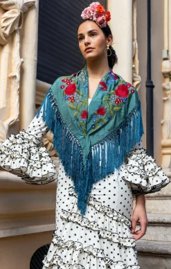 Traje Flamenca lunar Blanco