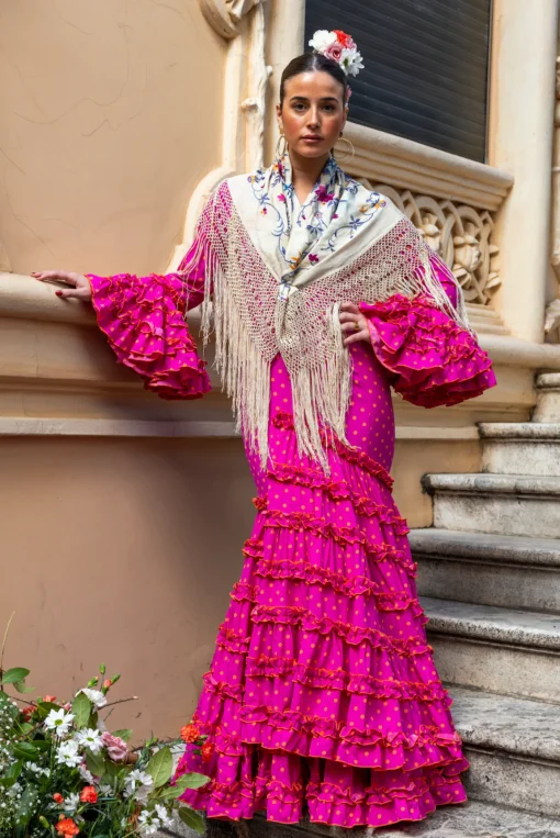 Traje Flamenca Lunar Buganvilla