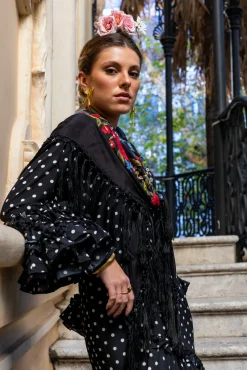 Traje Flamenca Lunar Negro