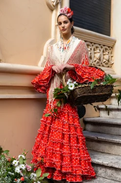 Traje Flamenca Lunar Rojo