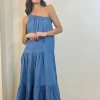 Vestido asimétrico denim