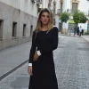 Vestido canalé bicolor