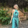 Vestido etnico Uganda verdeagua