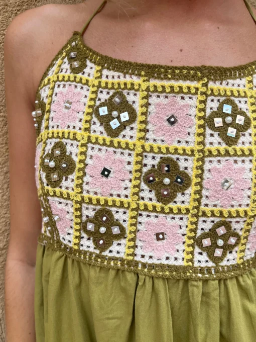 Vestido pecho crochet