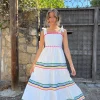 Vestido piquillo multicolor lazos