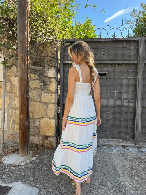 Vestido piquillo multicolor lazos