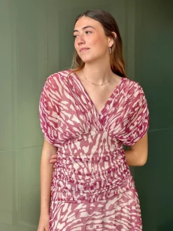 Vestido Tul Wine
